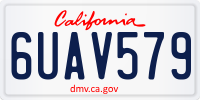 CA license plate 6UAV579