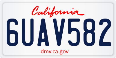 CA license plate 6UAV582