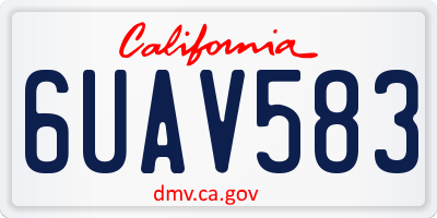 CA license plate 6UAV583