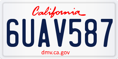 CA license plate 6UAV587