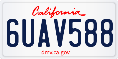 CA license plate 6UAV588