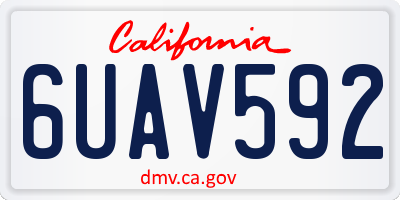 CA license plate 6UAV592