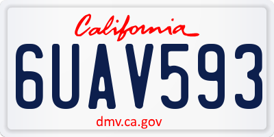 CA license plate 6UAV593