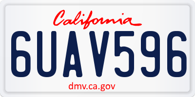 CA license plate 6UAV596