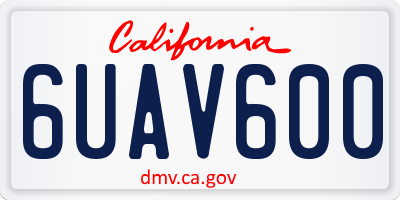 CA license plate 6UAV600