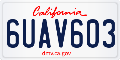 CA license plate 6UAV603