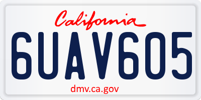 CA license plate 6UAV605
