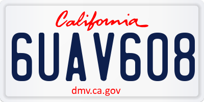 CA license plate 6UAV608
