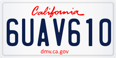 CA license plate 6UAV610