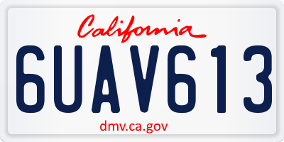 CA license plate 6UAV613