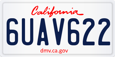 CA license plate 6UAV622