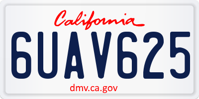 CA license plate 6UAV625