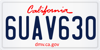 CA license plate 6UAV630