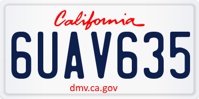 CA license plate 6UAV635