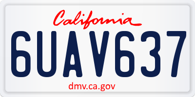 CA license plate 6UAV637