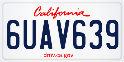 CA license plate 6UAV639