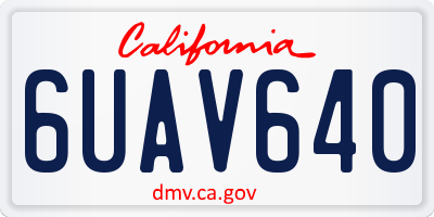 CA license plate 6UAV640