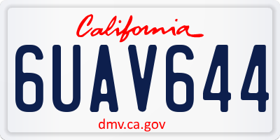 CA license plate 6UAV644