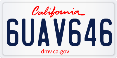 CA license plate 6UAV646