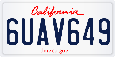 CA license plate 6UAV649