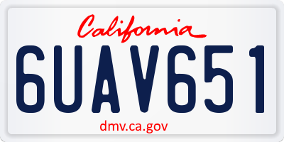 CA license plate 6UAV651
