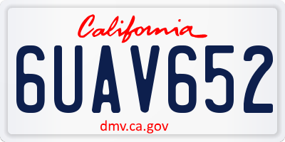 CA license plate 6UAV652