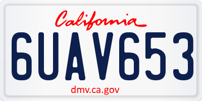 CA license plate 6UAV653