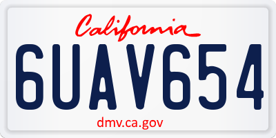 CA license plate 6UAV654