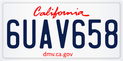 CA license plate 6UAV658