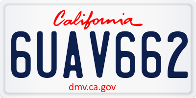 CA license plate 6UAV662