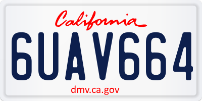 CA license plate 6UAV664