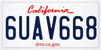 CA license plate 6UAV668