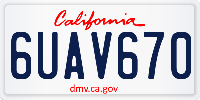 CA license plate 6UAV670