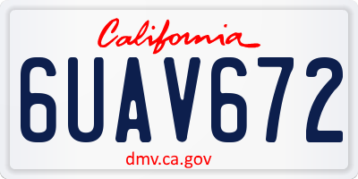 CA license plate 6UAV672
