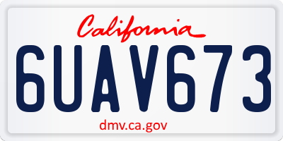CA license plate 6UAV673