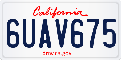 CA license plate 6UAV675