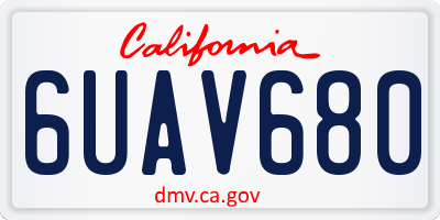 CA license plate 6UAV680