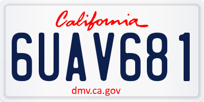 CA license plate 6UAV681