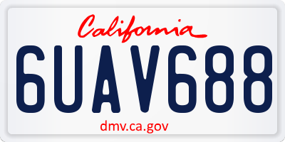 CA license plate 6UAV688
