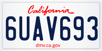 CA license plate 6UAV693
