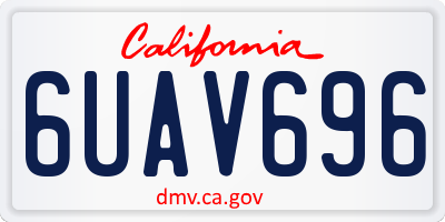 CA license plate 6UAV696