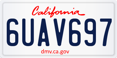 CA license plate 6UAV697