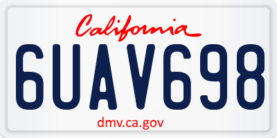 CA license plate 6UAV698