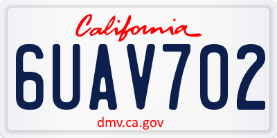 CA license plate 6UAV702
