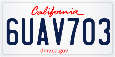 CA license plate 6UAV703