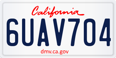CA license plate 6UAV704