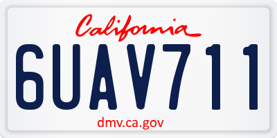 CA license plate 6UAV711