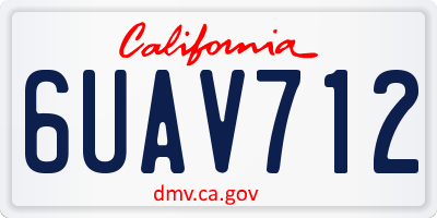 CA license plate 6UAV712