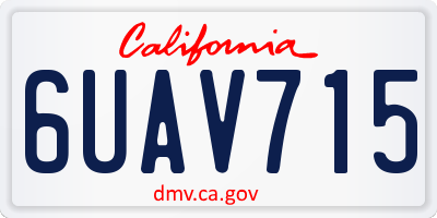 CA license plate 6UAV715