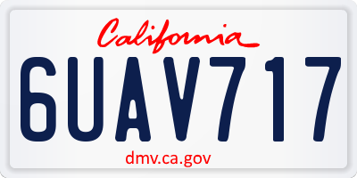 CA license plate 6UAV717